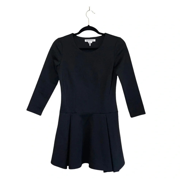BCBGeneration Black 3/4 Sleeve Fit & Flare Skater Mini Dress Small Women’s - Picture 1 of 12